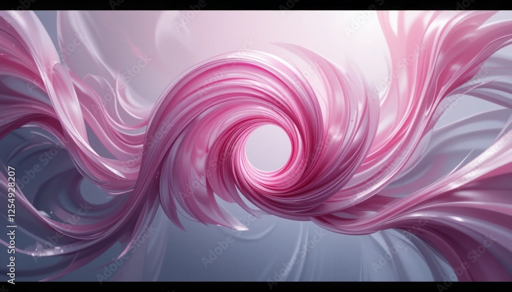 Poster abstract pink background with flowing smoke and soft wave patterns