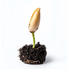 Seedling growing from the soil sprout plant germination.
