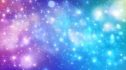 Fototapeta premium Cosmic Network Shimmers A Captivating Interstellar Web of Radiant Stars and Celestial Illumination