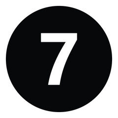 Flat Clean Number 7 Icon