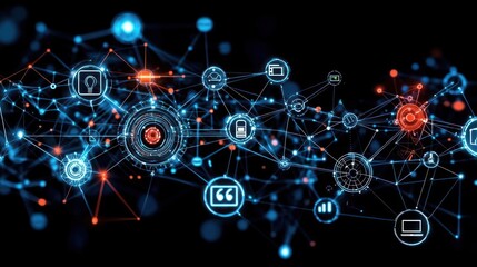 Obraz premium Abstract Digital Network Connection Technology Illustration