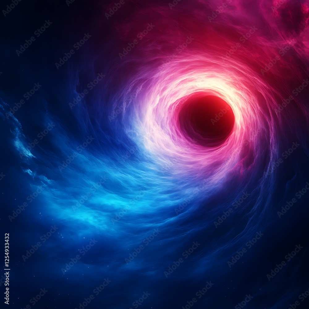 Poster cosmic vortex a mesmerizing black hole illustration displaying a swirl of nebula in deep space