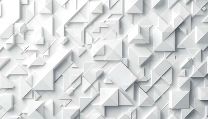 Abstract white background with texture pattern, layered geometric triangle shapes background, white and light grey squares background, abstract tech banner design background, generated with ai