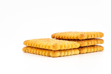 Sugar Coated Bread Sweet, Crackers isolated on white background, with Clipping path
