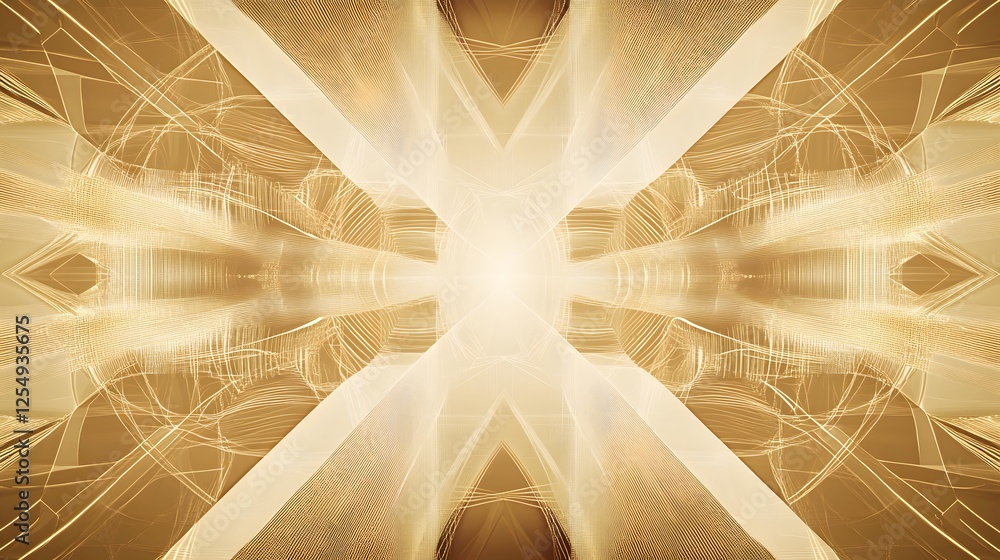 Poster abstract pattern shines with light on light beige background