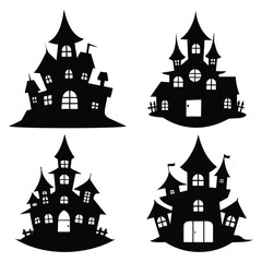 haunted house with jagged windows