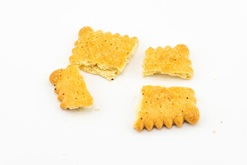 Sugar Coated Bread Sweet, Crackers isolated on white background, with Clipping path