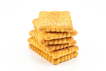 Sugar Coated Bread Sweet, Crackers isolated on white background, with Clipping path