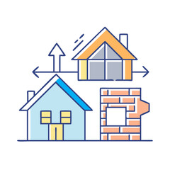 building houses icon, building houses vector illustration-simple illustration of building houses, perfect for building houses logos and icons