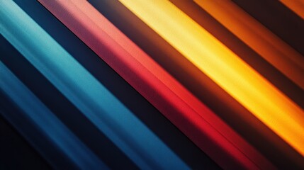 Fototapeta premium Vibrant Multicolor Layered Abstract Design with Diagonal Shadows.