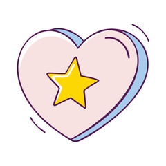 heart with star icon, heart with star vector illustration-simple illustration of heart with star, perfect for heart with star logos and icons