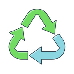 Obraz premium recycling symbol icon, recycling symbol vector illustration-simple illustration of recycling symbol, perfect for recycling symbol logos and icons