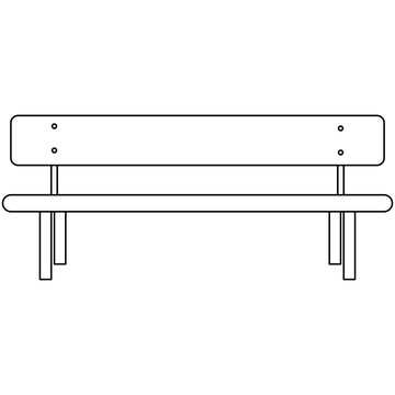 recommend clip art: outline style Wooden Chair in garden