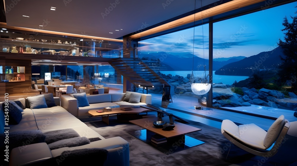 Aufkleber cutting edge smart home with iot powered futuristic lighting and automation devices for seamless con