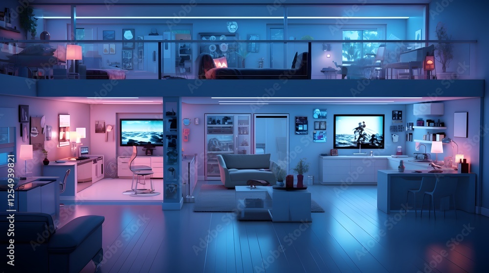 Aufkleber integrated smart home system with security locks and wireless connectivity for efficient home automa