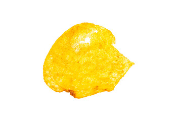Spicy Potato Chips, Potato chips isolated on white background, with Clipping path