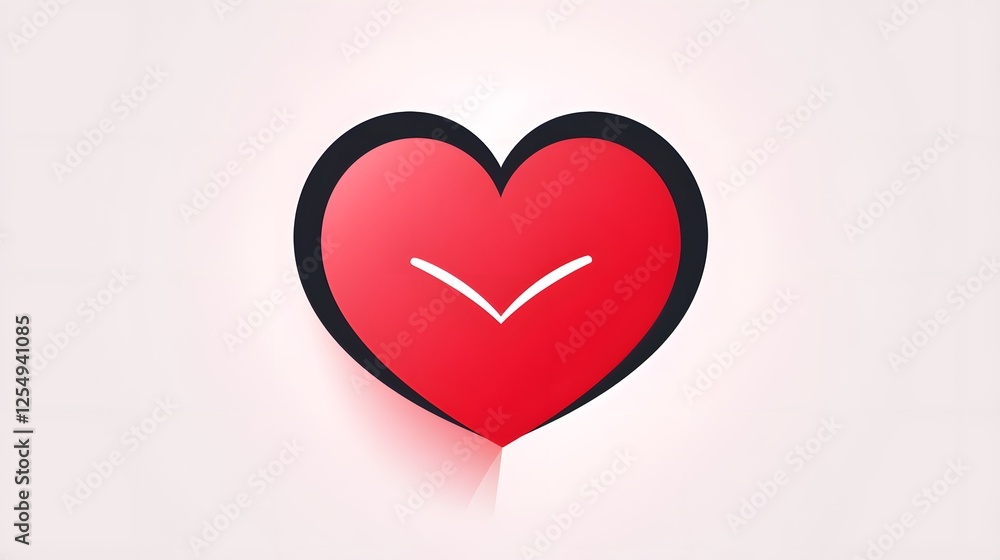 Aufkleber minimalist heart icon design with thin elegant lines in a simple and modern style graphic abstract s