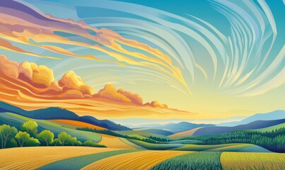 Obraz premium Sustainable agriculture practices transforming rural landscapes usa