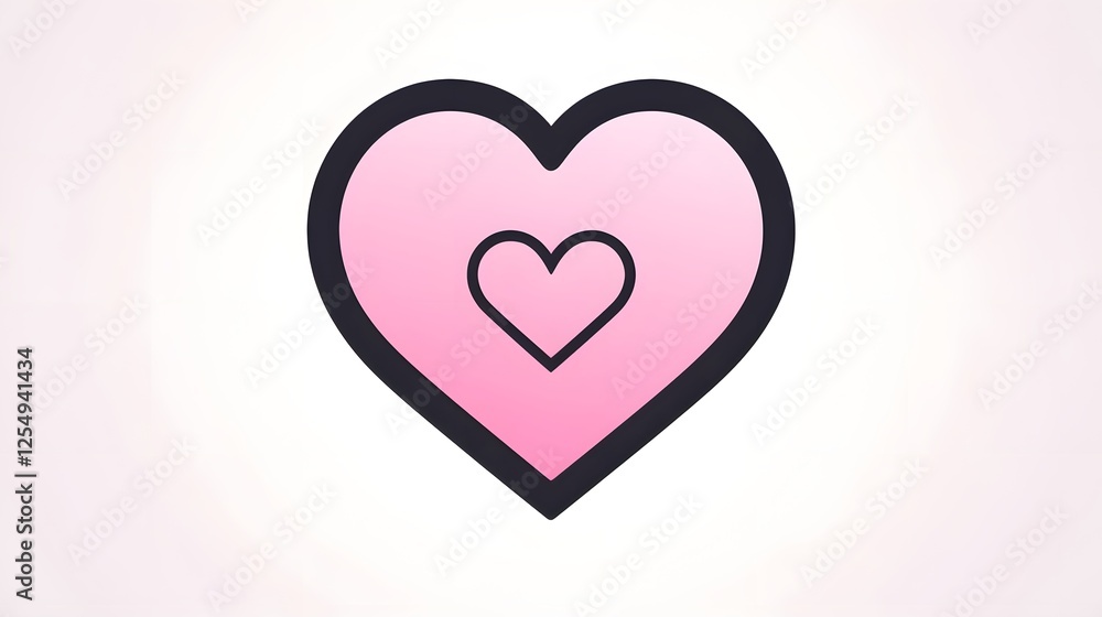 Fototapete elegant and minimalist outlined heart icon with a modern stylish and sophisticated design perfect fo