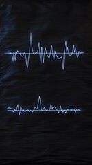 Obraz premium A single blue heart line, symbolizing life and health 