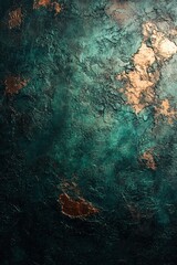 Abstract Emerald Green and Bronze Texture Background with Metallic Detail and Rich Color