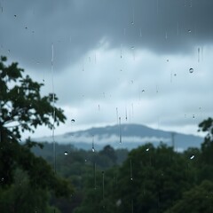 Lluvia vista a través de la ventana