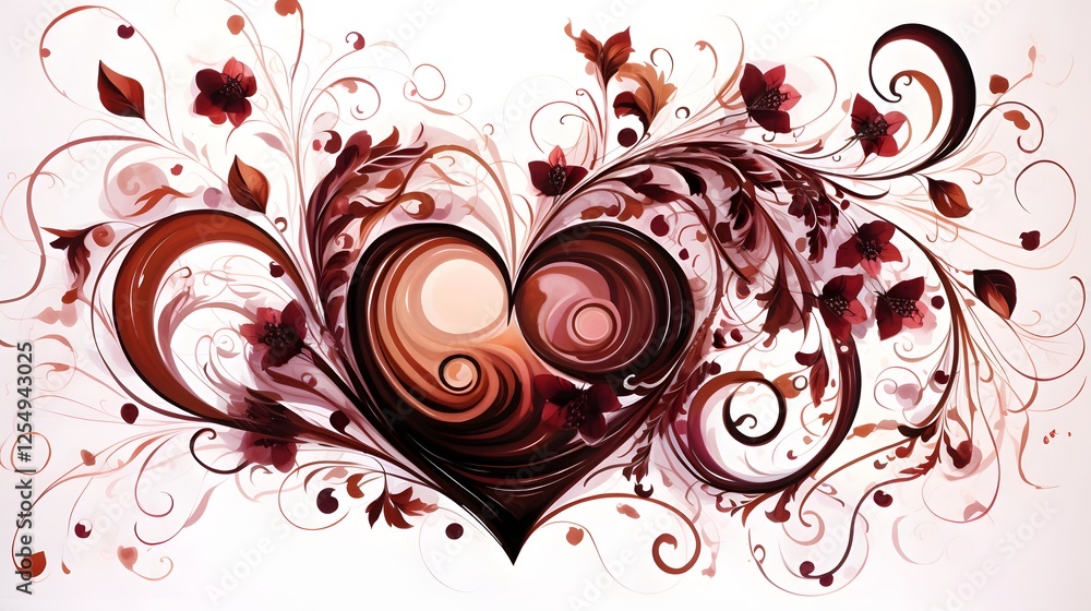 Poster elegant and delicate hand drawn heart doodle with a style this graphic design features a simple yet 