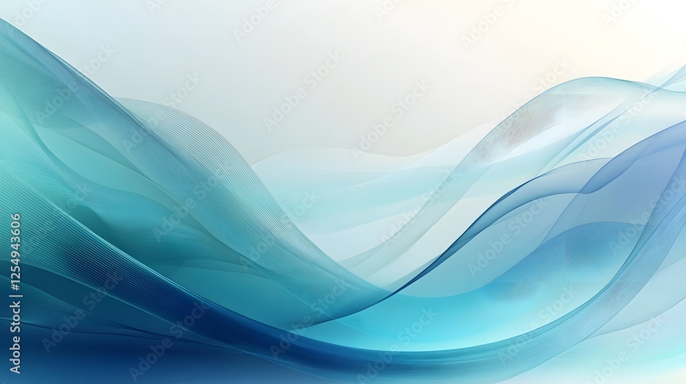 Poster abstract flowing curves create a modern tranquil background design