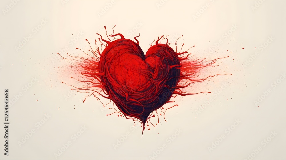 Poster elegant and minimalist single line heart with a graceful flowing design this romantic symbol represe