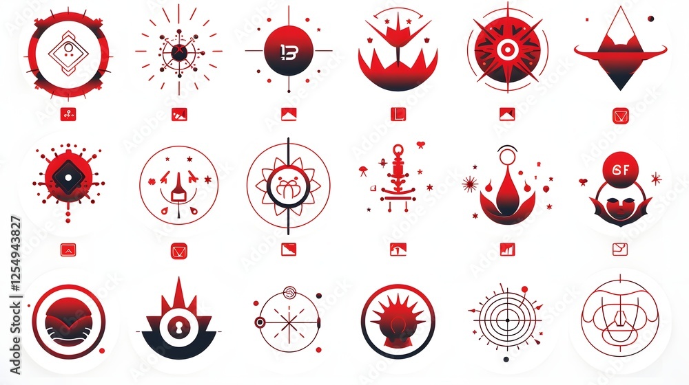 Poster minimalist abstract love icon set with elegant line art design stylish and modern featuring simple h