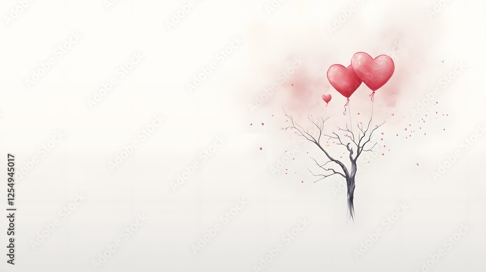 Aufkleber elegant minimalist floating hearts with a subtle hand drawn effect creating a dreamy ethereal and ro
