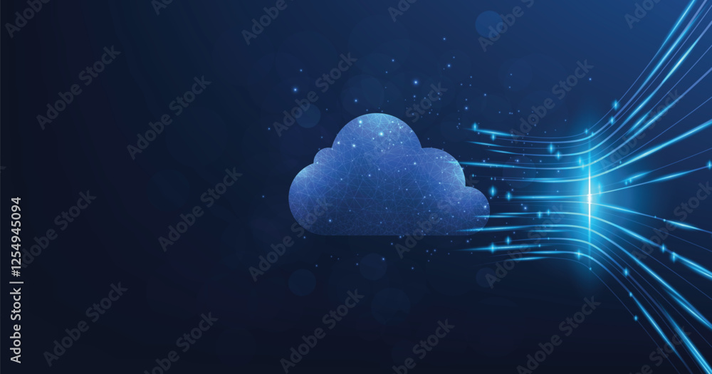 Poster cloud technology illustration concept.high-speed connection data analysis. technology network for co