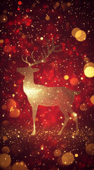 christmas background with deer