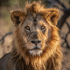 Obraz premium the lion leader of a safari