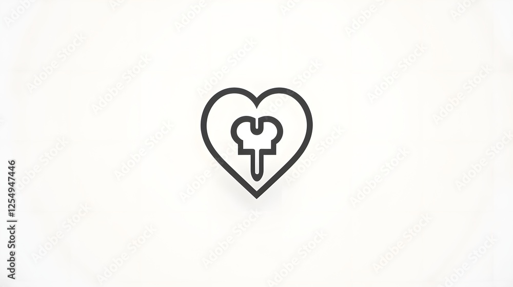 Aufkleber simple and elegant heart shaped lock and key icon design in thin line art style this digital symboli