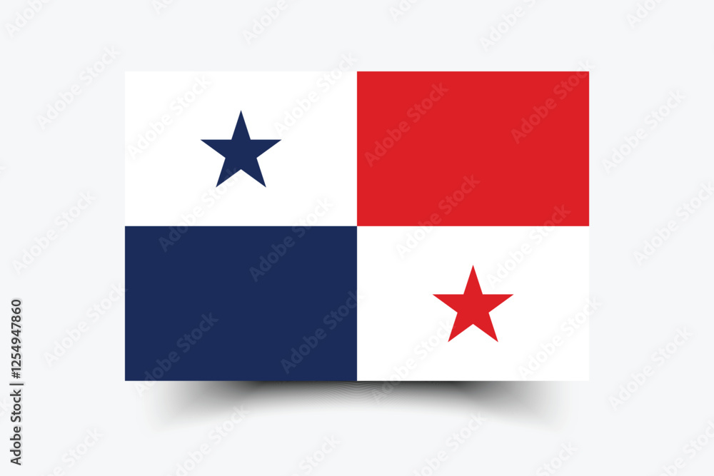 Poster flag of panama. flag icon. standard color. standard size. rectangular flag. computer illustration. d