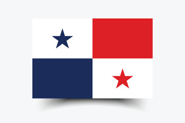 Flag of Panama. Flag icon. Standard color. Standard size. Rectangular flag. Computer illustration. Digital illustration. Vector illustration.
