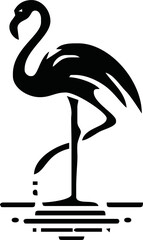 flamingo silhouette logo on white background