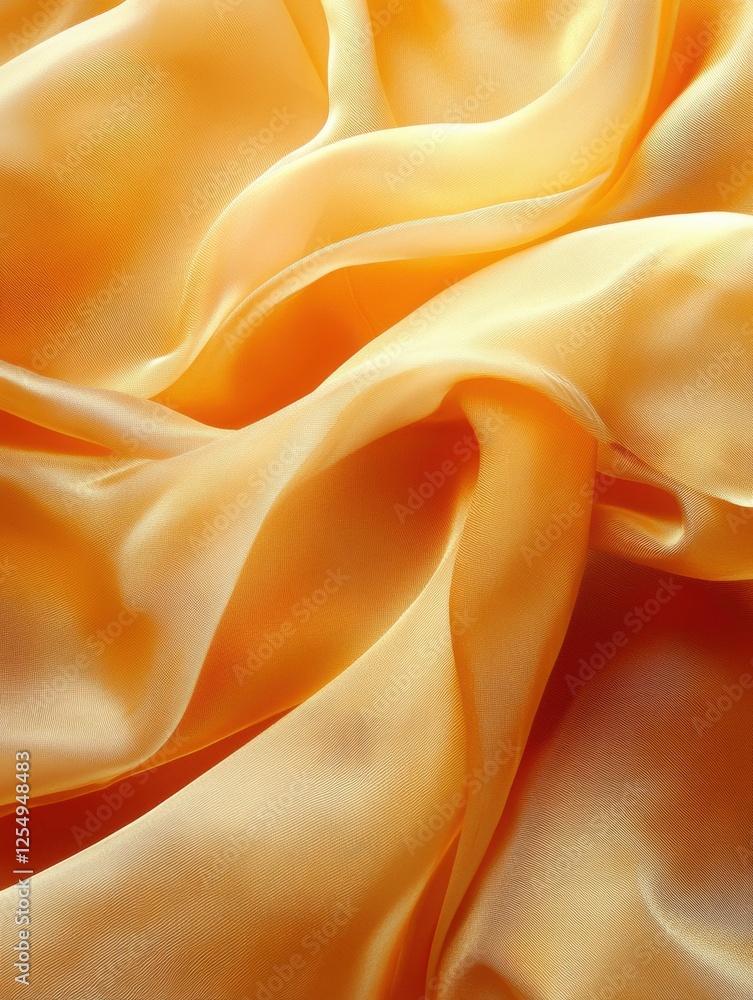 Poster flowing silk fabrics in elegant tones with soft lighting creating a serene atmosphere and blank spac