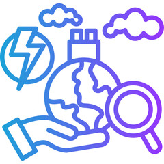 Environmental Impact line gradient icon