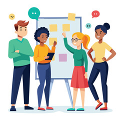 business workshop concept vector cartoon illustration on  a white background