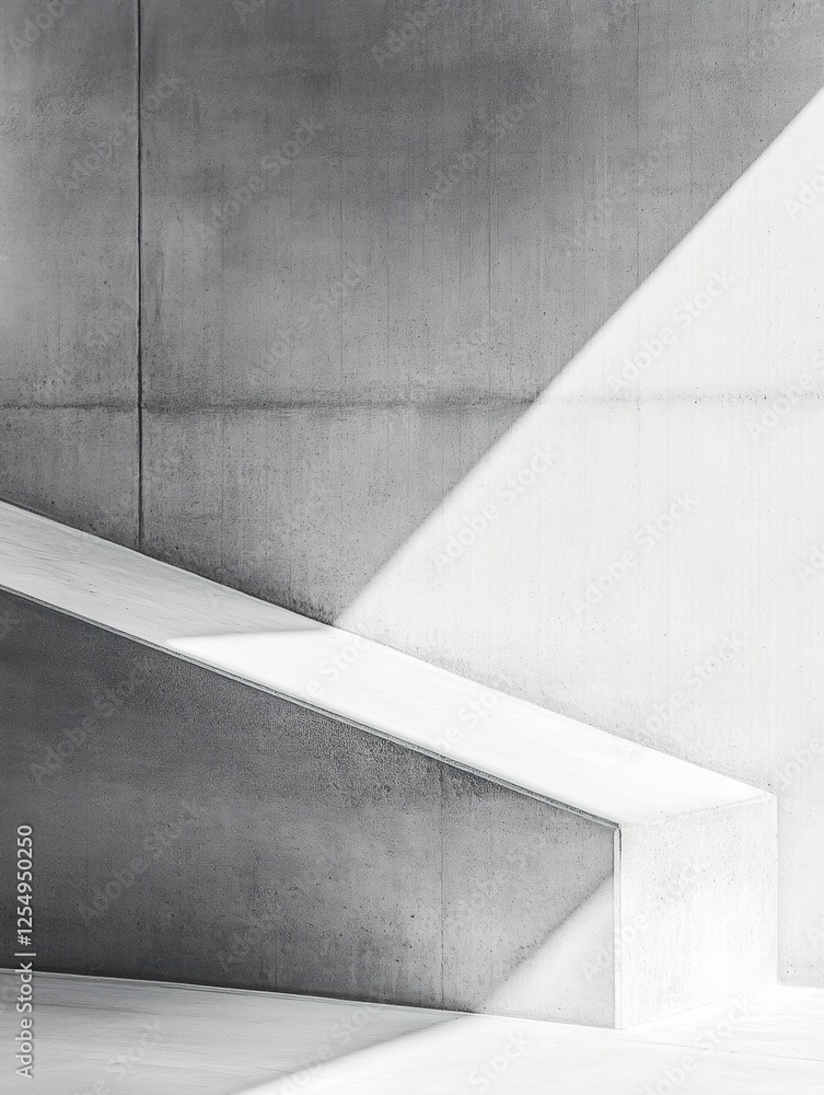 Poster concrete texture with angular design and geometric shadows in a minimalist urban setting. generative