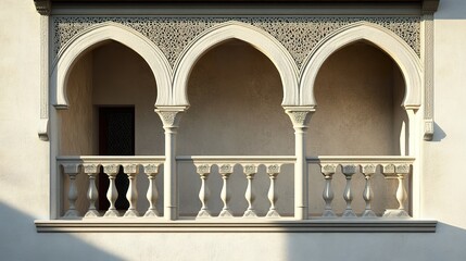Fototapeta premium Empty balcony Architecture contemporary of building