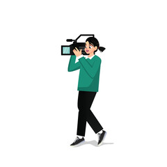 cartoon reporter character illustration