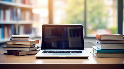 project books laptop desk