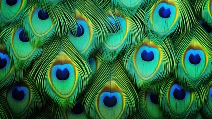 Obraz premium feathers green blue yellow gradient