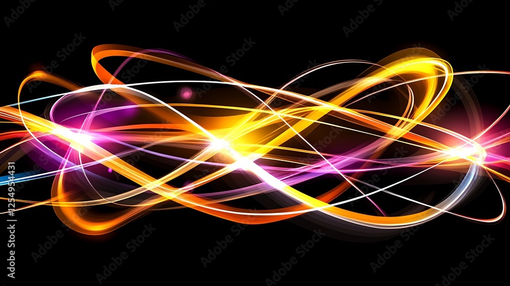 Aufkleber energetic light swirls against dark backdrop creating a dynamic futuristic effect graphic design