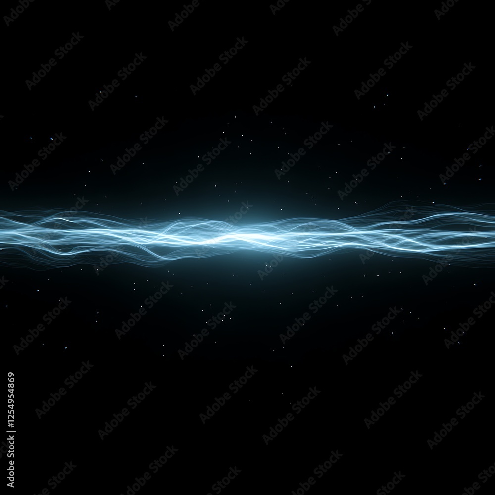 Aufkleber energy stream floating in dark space backdrop with glimmering particles elegant cosmic light flow