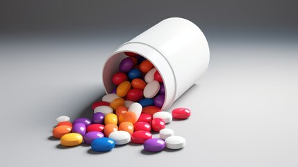 label pill bottle render