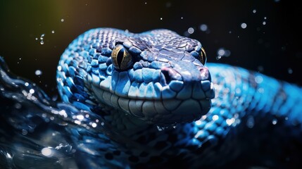 Fototapeta premium water blue snake